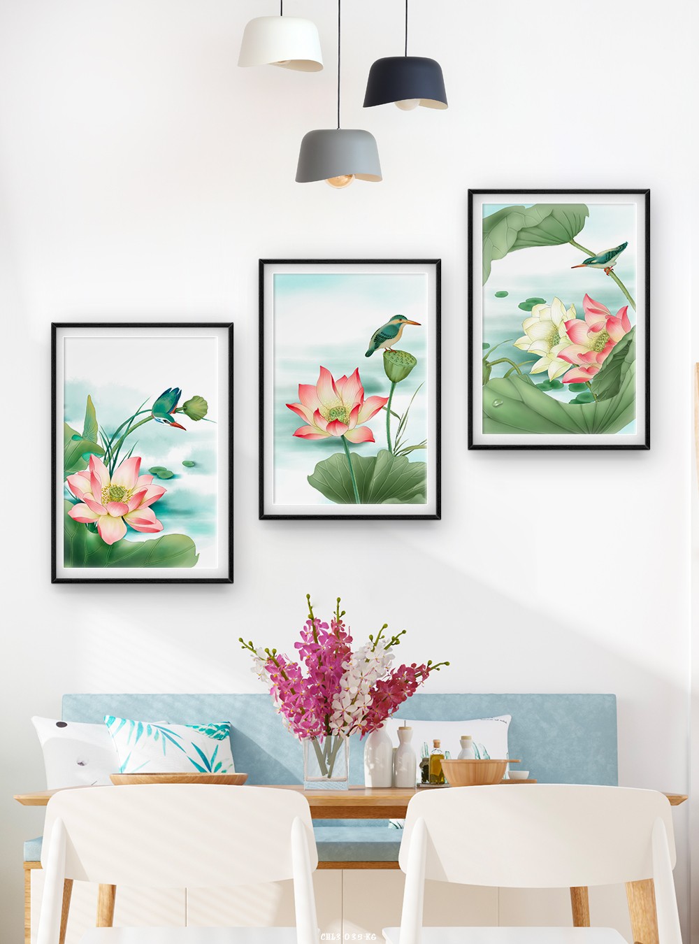 Hoa seb tranh vẽ CHL3-035-KG